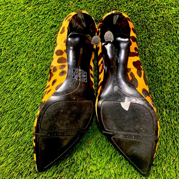 Calf Hair Leopard leather heels - size 6.5 - Picture 3 of 4